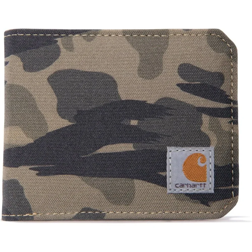Carhartt Men's Bifold and Passcase Durable Billfold Wallets Available in Leather